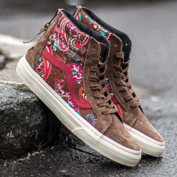 Vans Shoes - Vans Sk8-Hi Zip California (Paisley) Olive 7.5 Wom